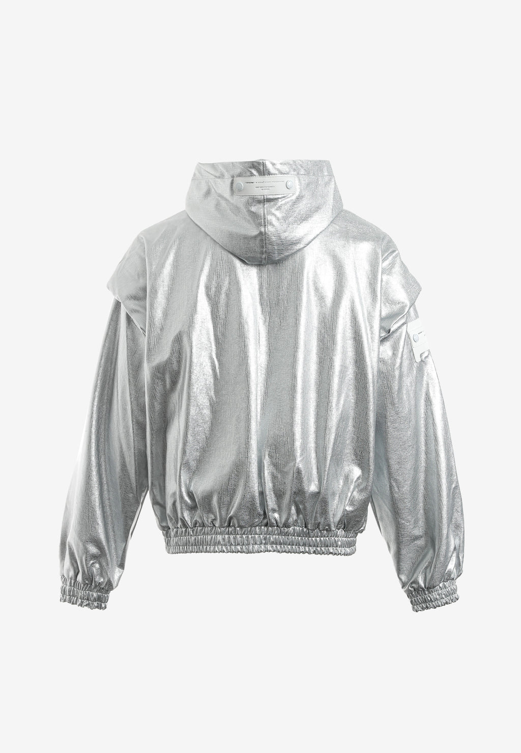 Chaqueta Bomber efecto piel con capucha y hombreras | MWM [PS_COLORS:SILVER]
