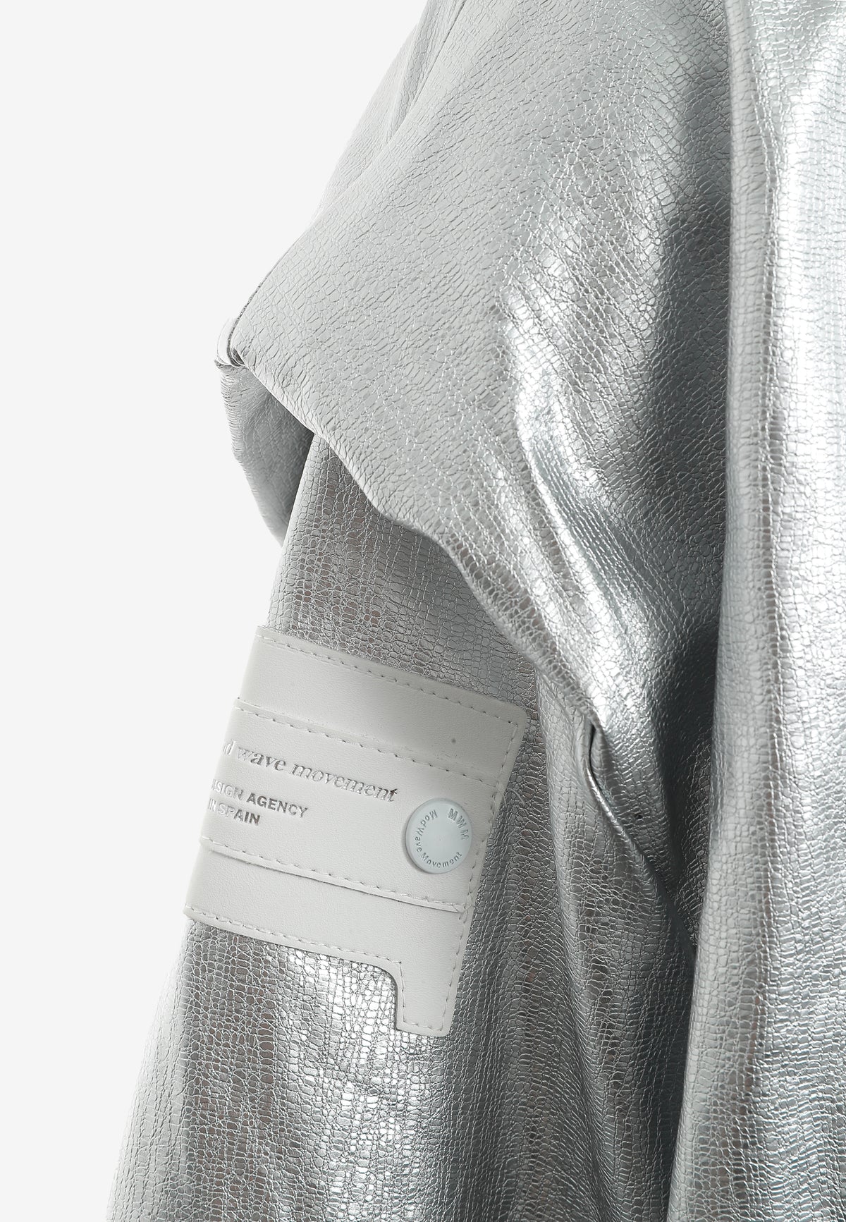 Chaqueta Bomber efecto piel con capucha y hombreras | MWM [PS_COLORS:SILVER]