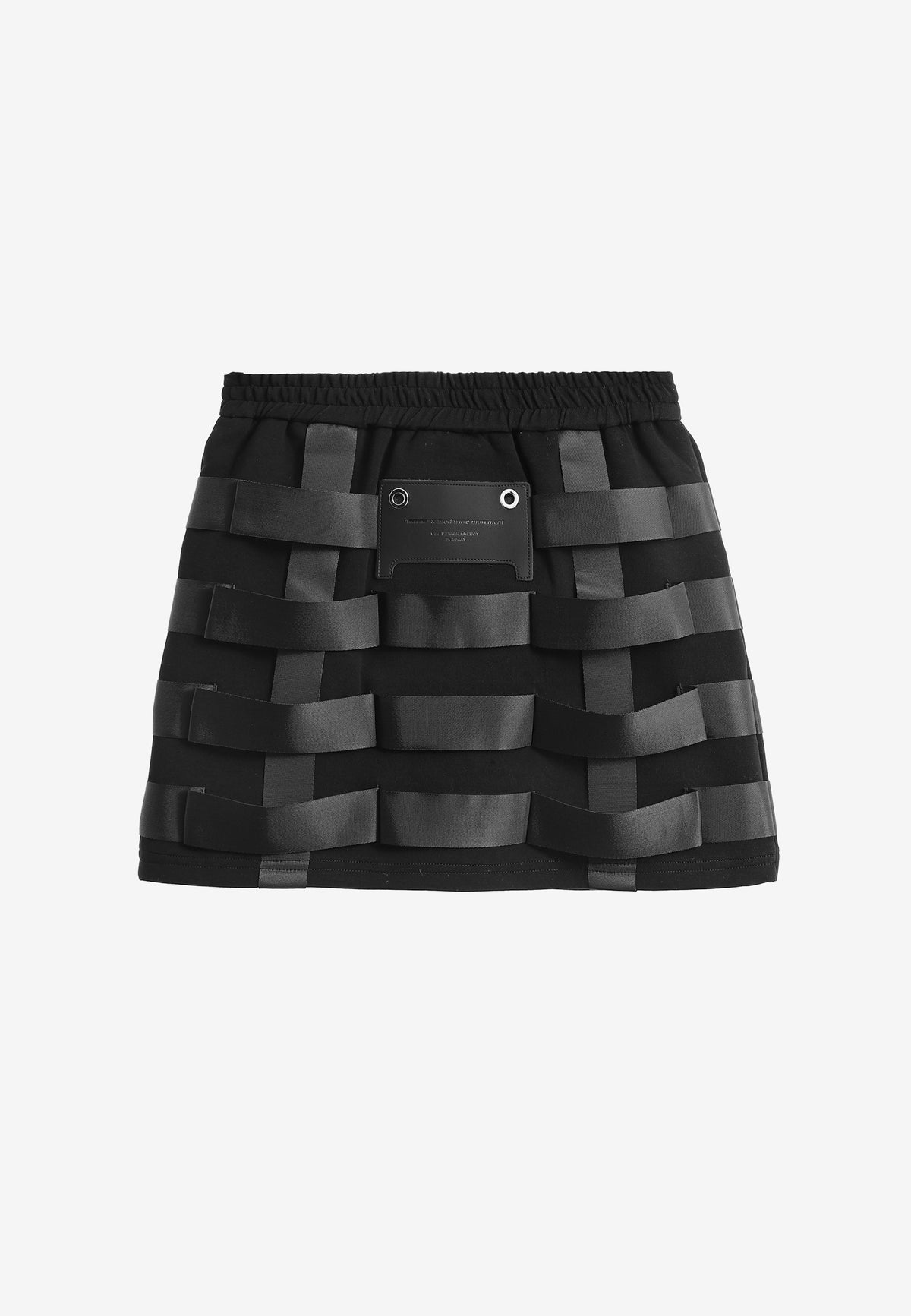Minifalda con cintas industriales entrelazadas | MWM [PS_COLORS:BLACK]