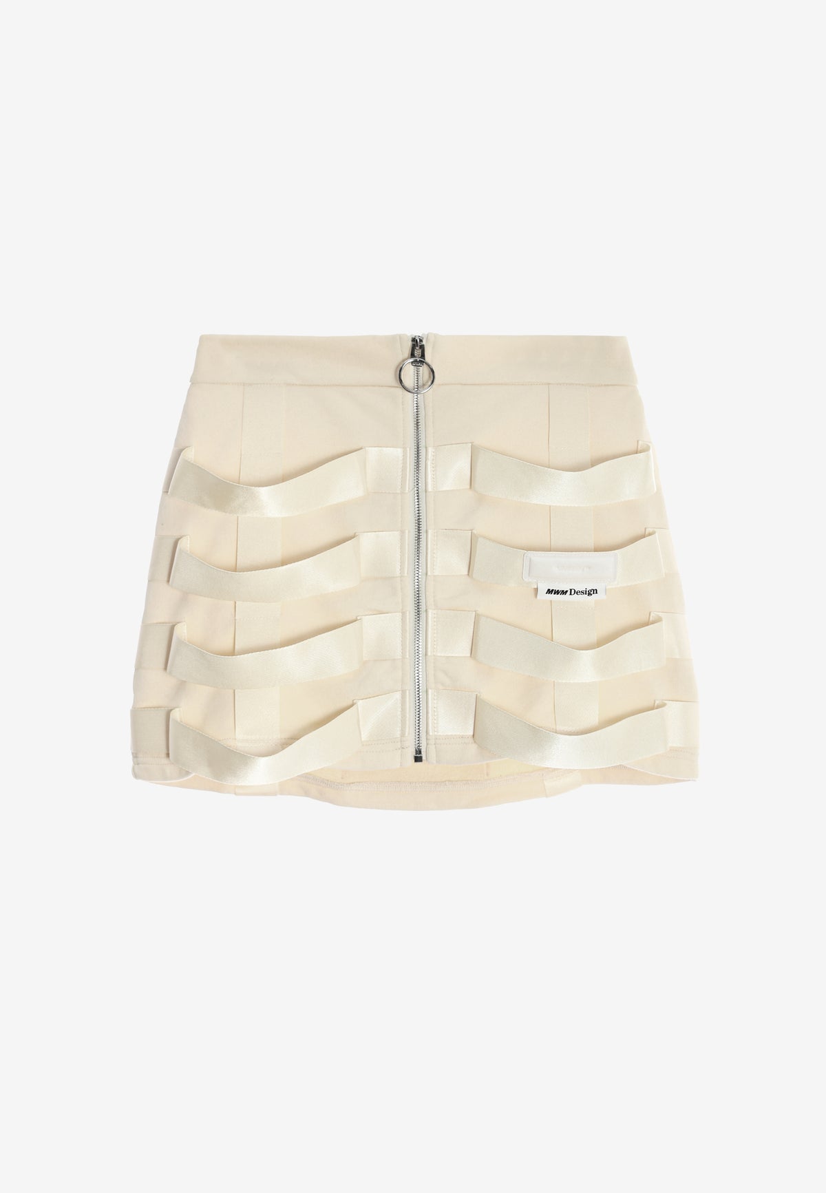 Minifalda con cintas industriales entrelazadas | MWM [PS_COLORS:IVORY]