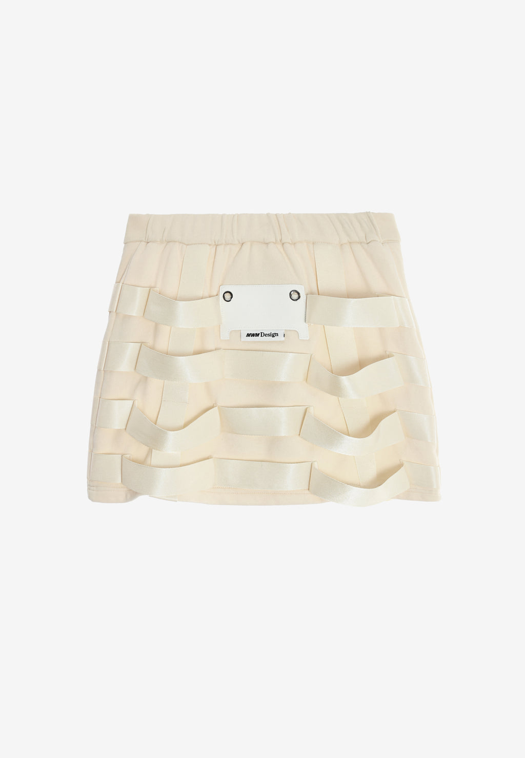 Minifalda con cintas industriales entrelazadas | MWM [PS_COLORS:IVORY]