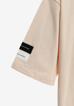 Camiseta Relaxed Fit con manga caída y X de cordones cruzados | MWM [PS_COLORS:BEIGE]