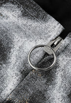 Top corsé en jacquard de chenilla con brillo y mangas caídas | MWM [PS_COLORS:GREY]