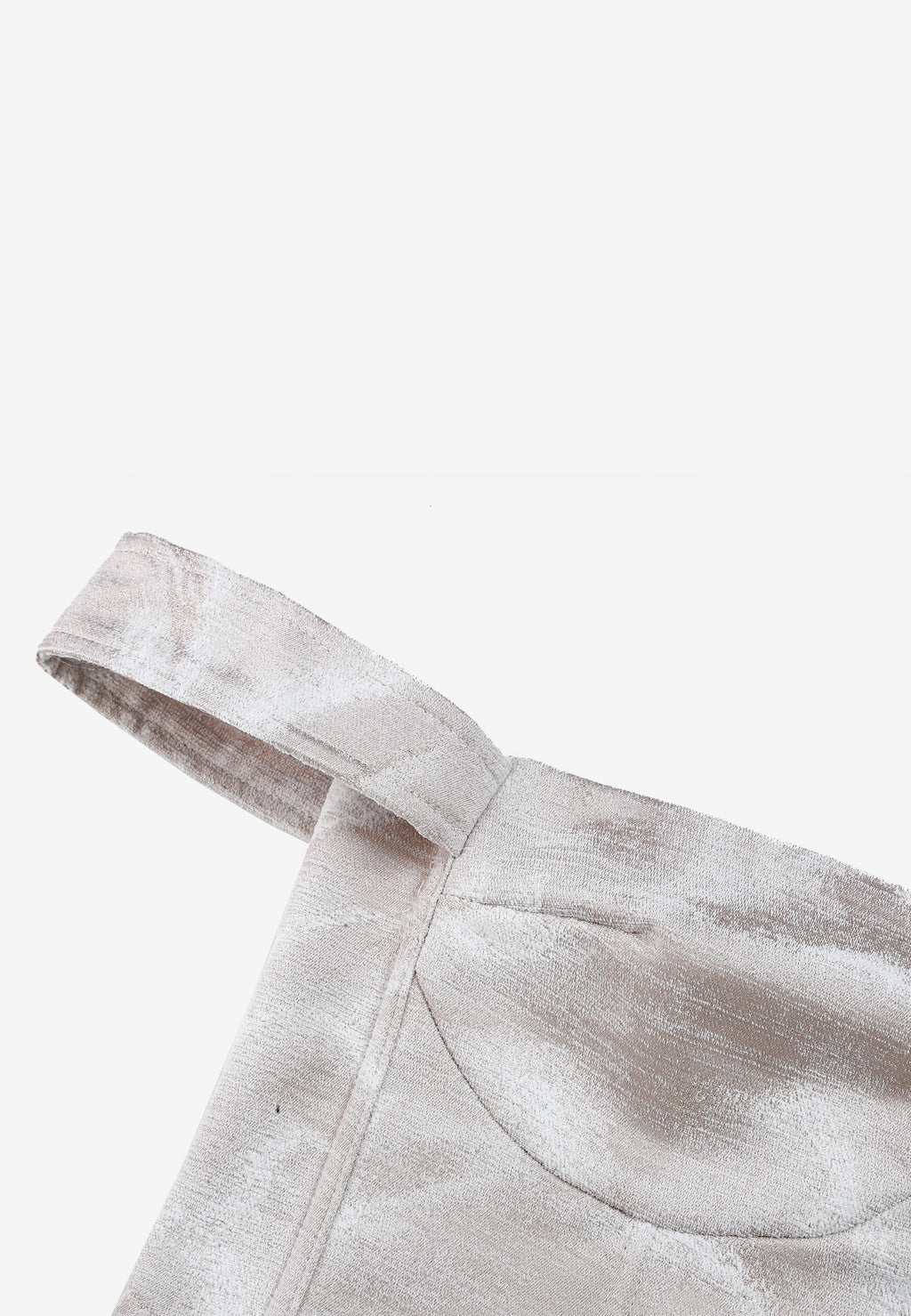 Top corsé en jacquard de chenilla con brillo y mangas caídas | MWM [PS_COLORS:IVORY]