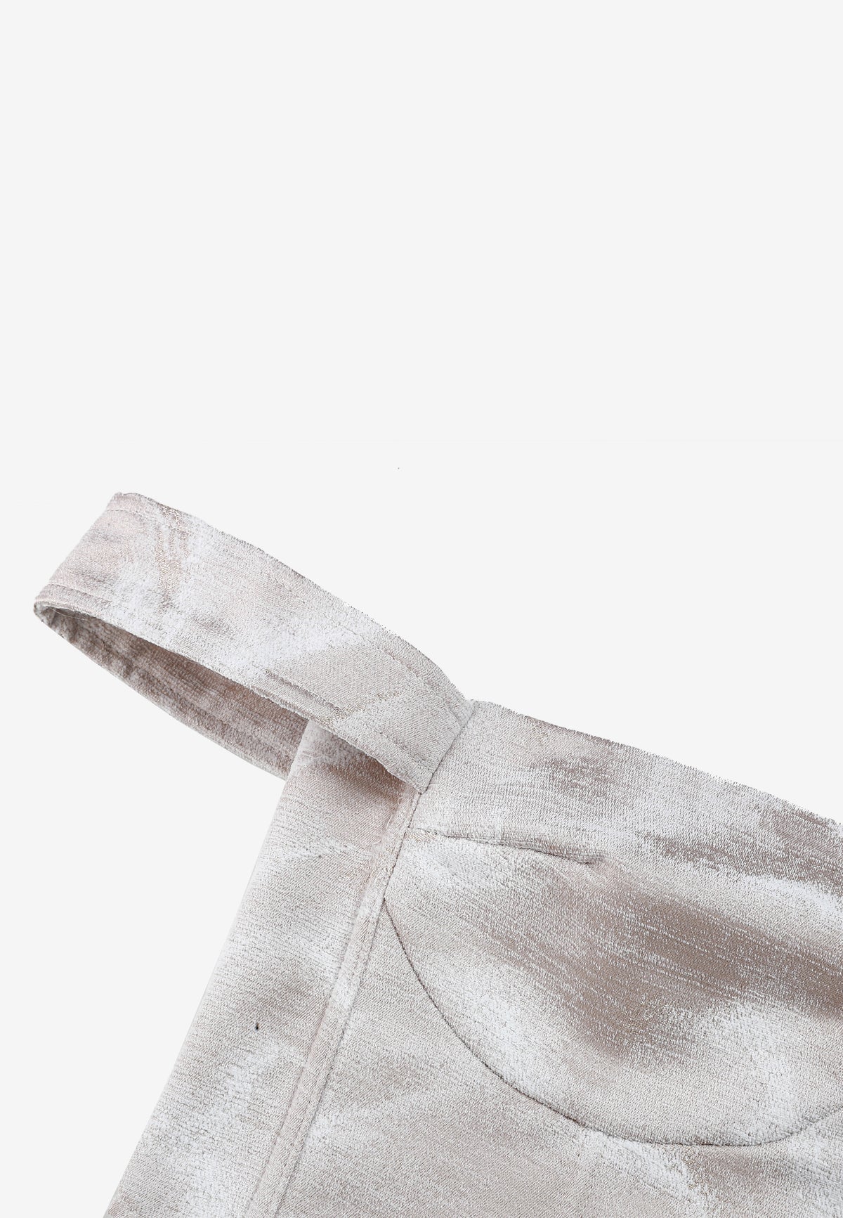 Top corsé en jacquard de chenilla con brillo y mangas caídas | MWM [PS_COLORS:IVORY]