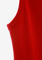 Top de mujer TEDDY ajustado de tirantes con parche Teddy de peluche en el frontal | MWM [PS_COLORS:RED]