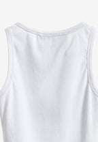 Top de mujer TEDDY ajustado de tirantes con parche Teddy de peluche en el frontal | MWM [PS_COLORS:WHITE]