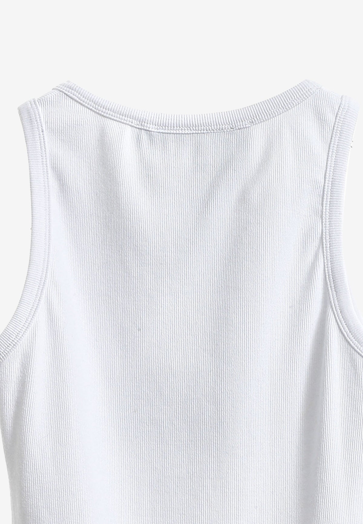 Top de mujer TEDDY ajustado de tirantes con parche Teddy de peluche en el frontal | MWM [PS_COLORS:WHITE]
