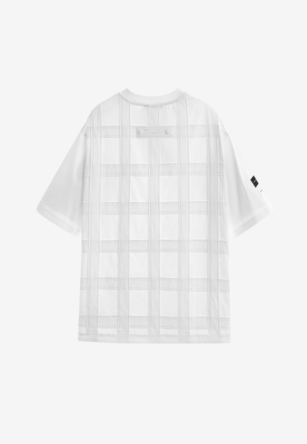 Camiseta de corte relajado con diseño entrelazado y tachuelas en los hombros | MWM [PS_COLORS:WHITE]