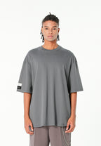 Camiseta Faces de algodón mercerizado con print de gran formato | MWM [PS_COLORS:GREY]