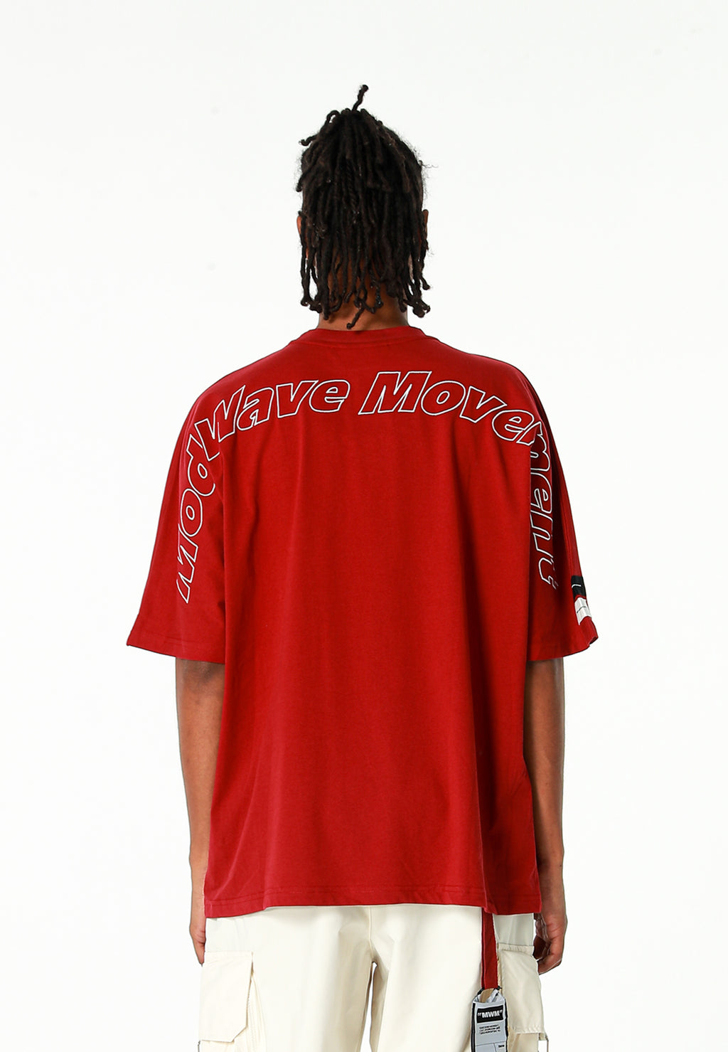 Camiseta oversize Iconic Logo con bordado Mod Wave Movement en hombros y espalda | MWM [PS_COLORS:BURGUNDY]