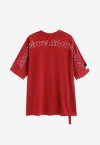 Camiseta oversize Iconic Logo con bordado Mod Wave Movement en hombros y espalda | MWM [PS_COLORS:BURGUNDY]