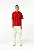Camiseta oversize Iconic Logo con bordado Mod Wave Movement en hombros y espalda | MWM [PS_COLORS:BURGUNDY]