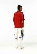 Camiseta oversize Iconic Logo con bordado Mod Wave Movement en hombros y espalda | MWM [PS_COLORS:BURGUNDY]