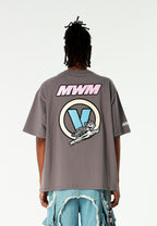Camiseta Vanguard Dogs VDOG de corte regular con bulldog y aplicaciones efecto piel en la espalda | MWM [PS_COLORS:GREY]