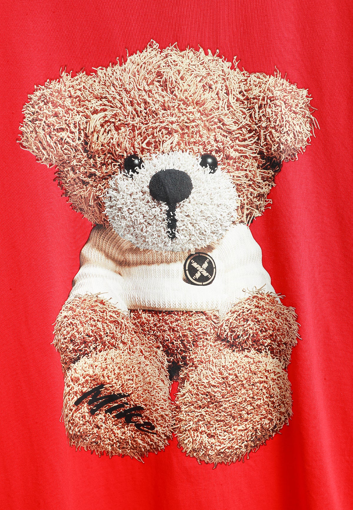 Camiseta TEDDY de corte regular con print Teddy en frontal y espalda | MWM [PS_COLORS:RED]