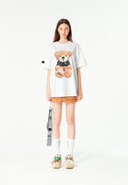 Camiseta TEDDY de corte regular con print Teddy en frontal y espalda | MWM [PS_COLORS:WHITE]