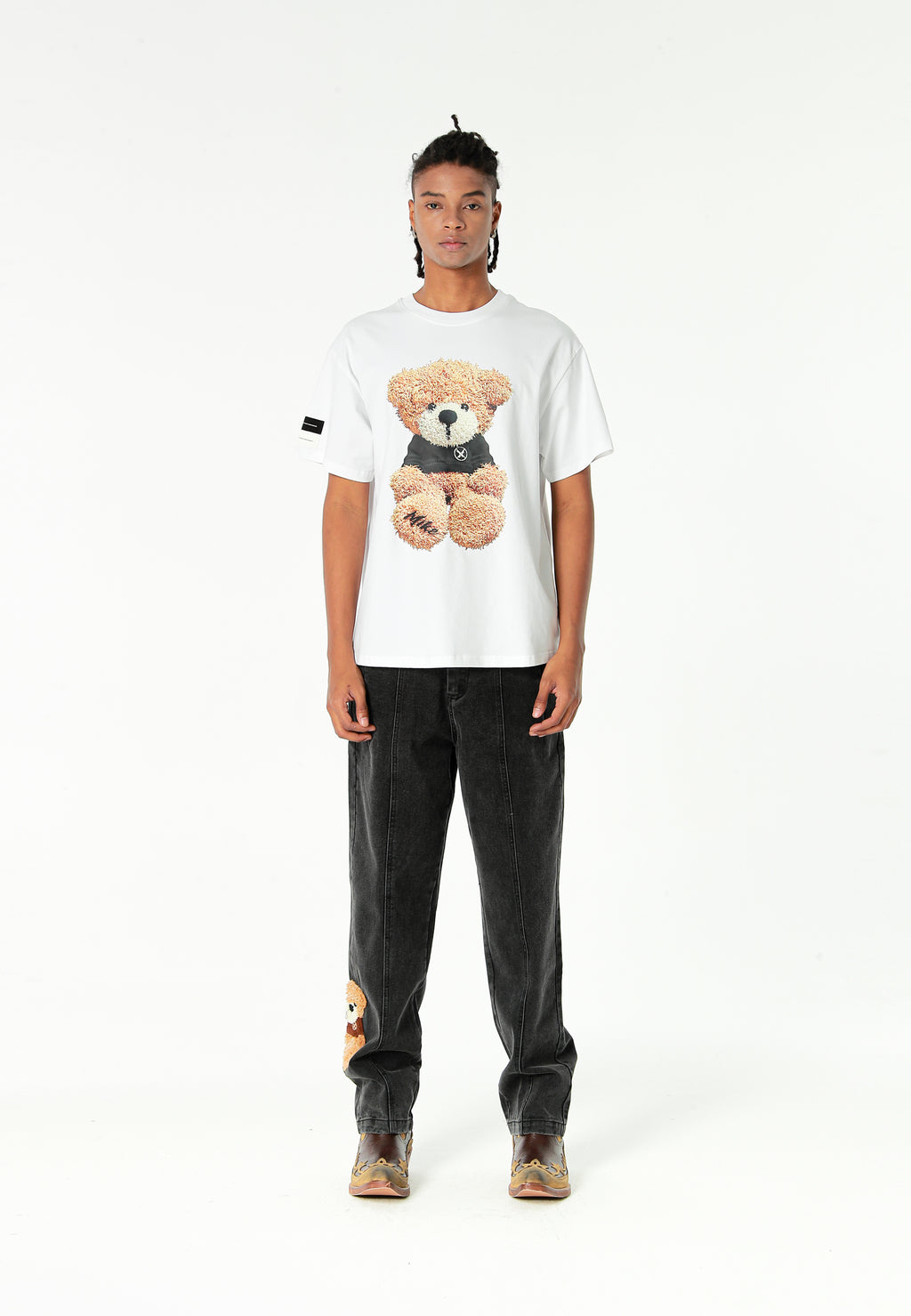 Camiseta TEDDY de corte regular con print Teddy en frontal y espalda | MWM [PS_COLORS:WHITE]