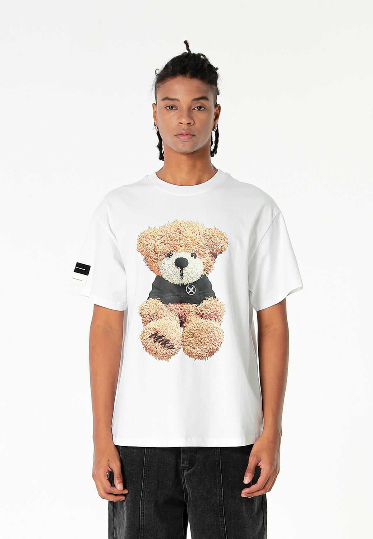 Camiseta TEDDY de corte regular con print Teddy en frontal y espalda | MWM [PS_COLORS:WHITE]