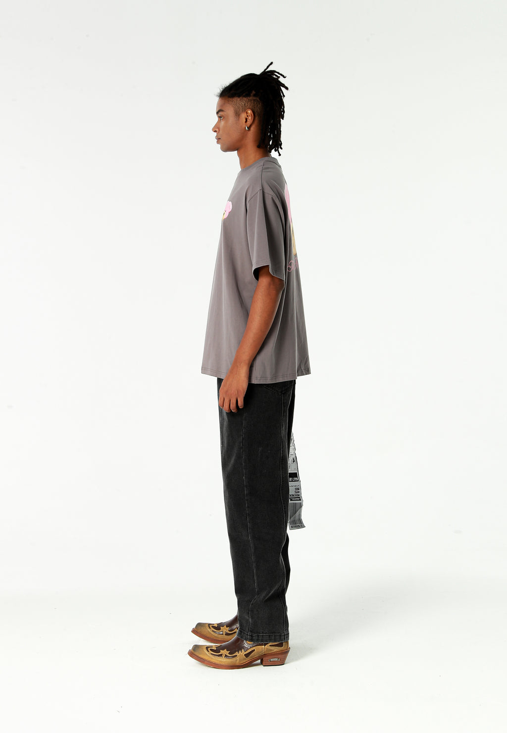 Camiseta TEDDY Mike Bag de corte regular con print en pecho y espalda | MWM [PS_COLORS:GREY]
