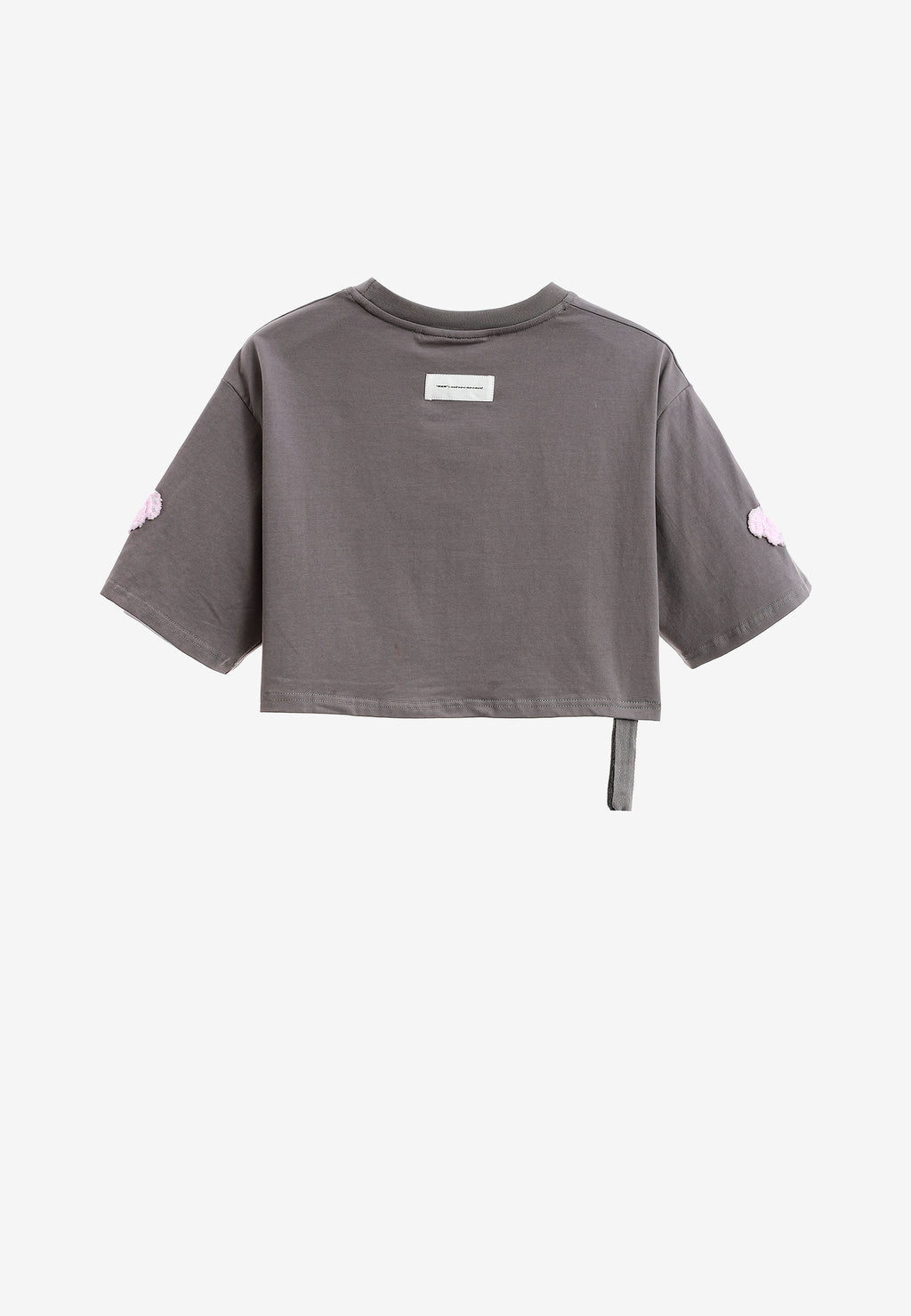 Camiseta de mujer TEDDY Mike Bag corta con gran parche frontal y detalles en mangas | MWM [PS_COLORS:GREY]