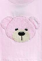 Camiseta de mujer TEDDY Mike Bag corta con gran parche frontal y detalles en mangas | MWM [PS_COLORS:PINK]