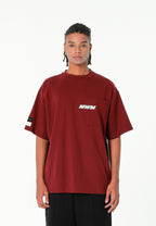 Camiseta TEDDY de corte regular con print patchwork 3D en la espalda | MWM [PS_COLORS:BURGUNDY]