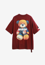 Camiseta TEDDY de corte regular con print patchwork 3D en la espalda | MWM [PS_COLORS:BURGUNDY]