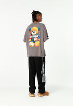 Camiseta TEDDY de corte regular con print patchwork 3D en la espalda | MWM [PS_COLORS:GREY]