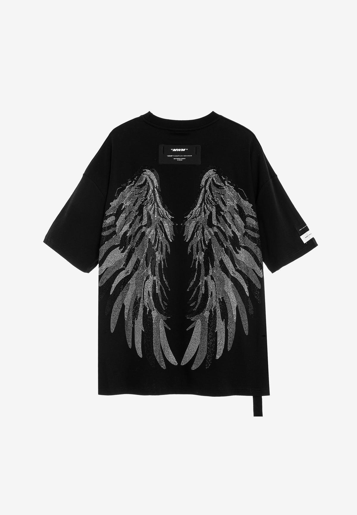 Camiseta Wings de corte relajado con alas de strass en la espalda | MWM [PS_COLORS:BLACK]