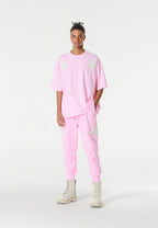 Camiseta Wings de corte relajado con estrellas frontales y doble parche de alas en la espalda | MWM [PS_COLORS:PINK]