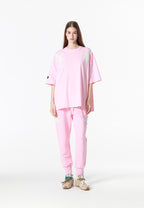 Camiseta Wings de corte relajado con estrellas frontales y doble parche de alas en la espalda | MWM [PS_COLORS:PINK]