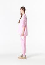 Camiseta Wings de corte relajado con estrellas frontales y doble parche de alas en la espalda | MWM [PS_COLORS:PINK]