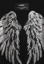 Camiseta Wings de corte relajado con alas de tachuelas en la espalda | MWM [PS_COLORS:BLACK]