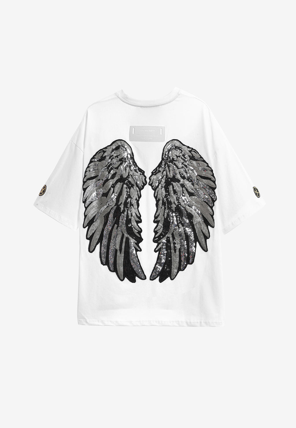 Camiseta Wings de corte relajado con alas de tachuelas en la espalda | MWM [PS_COLORS:WHITE]
