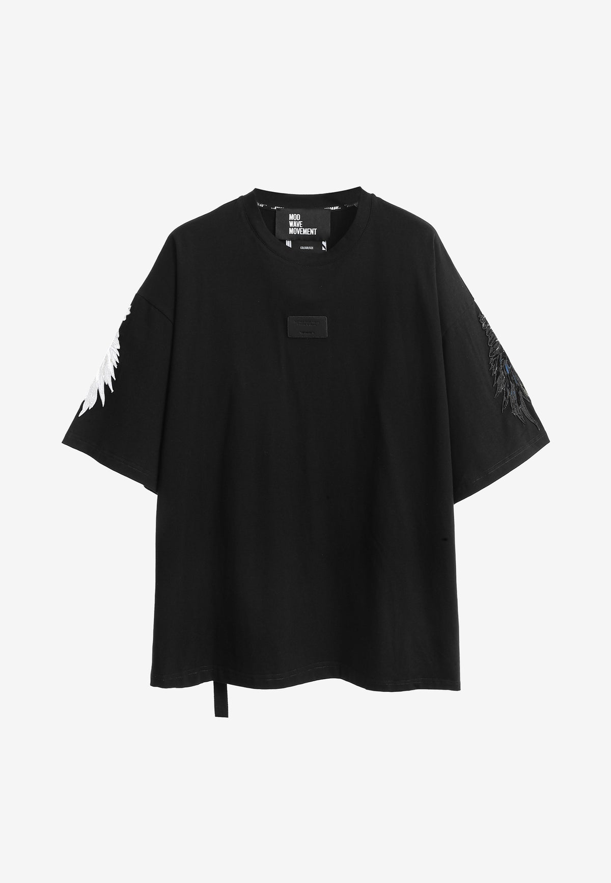 Camiseta Wings de corte relajado con parches Mini Wings en las mangas | MWM [PS_COLORS:BLACK]
