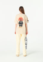 Camiseta TEDDY de corte regular con bordado frontal y print Streetwear Dog en la espalda | MWM [PS_COLORS:ECRU]
