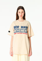 Camiseta TEDDY de corte regular con bordado frontal y print Streetwear Dog en la espalda | MWM [PS_COLORS:ECRU]