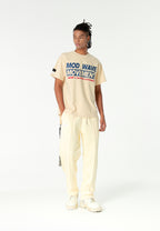 Camiseta TEDDY de corte regular con bordado frontal y print Streetwear Dog en la espalda | MWM [PS_COLORS:ECRU]