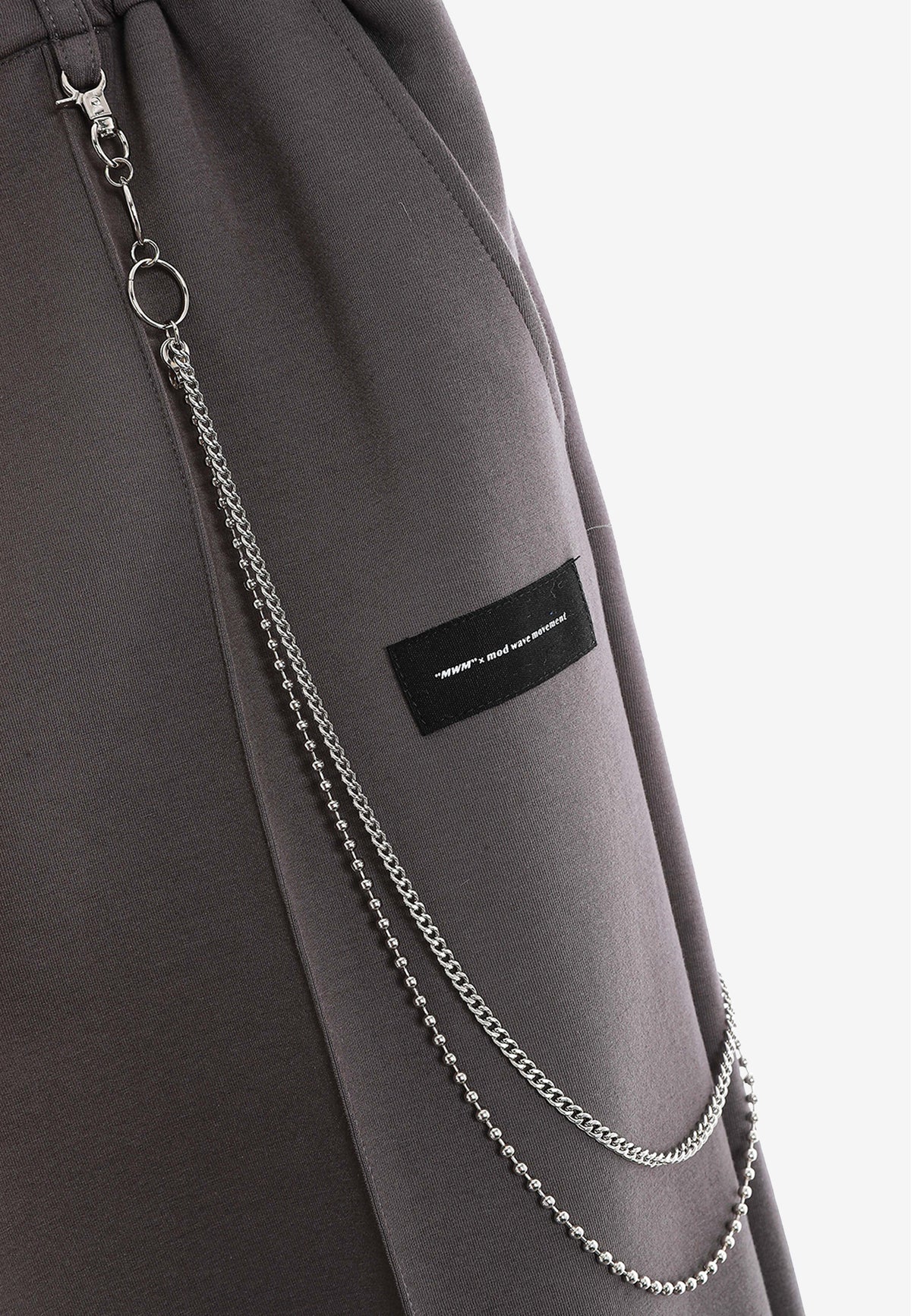 Pantalón Básico con pinzas, bajos ajustables y cadena lateral | MWM [PS_COLORS:GREY]