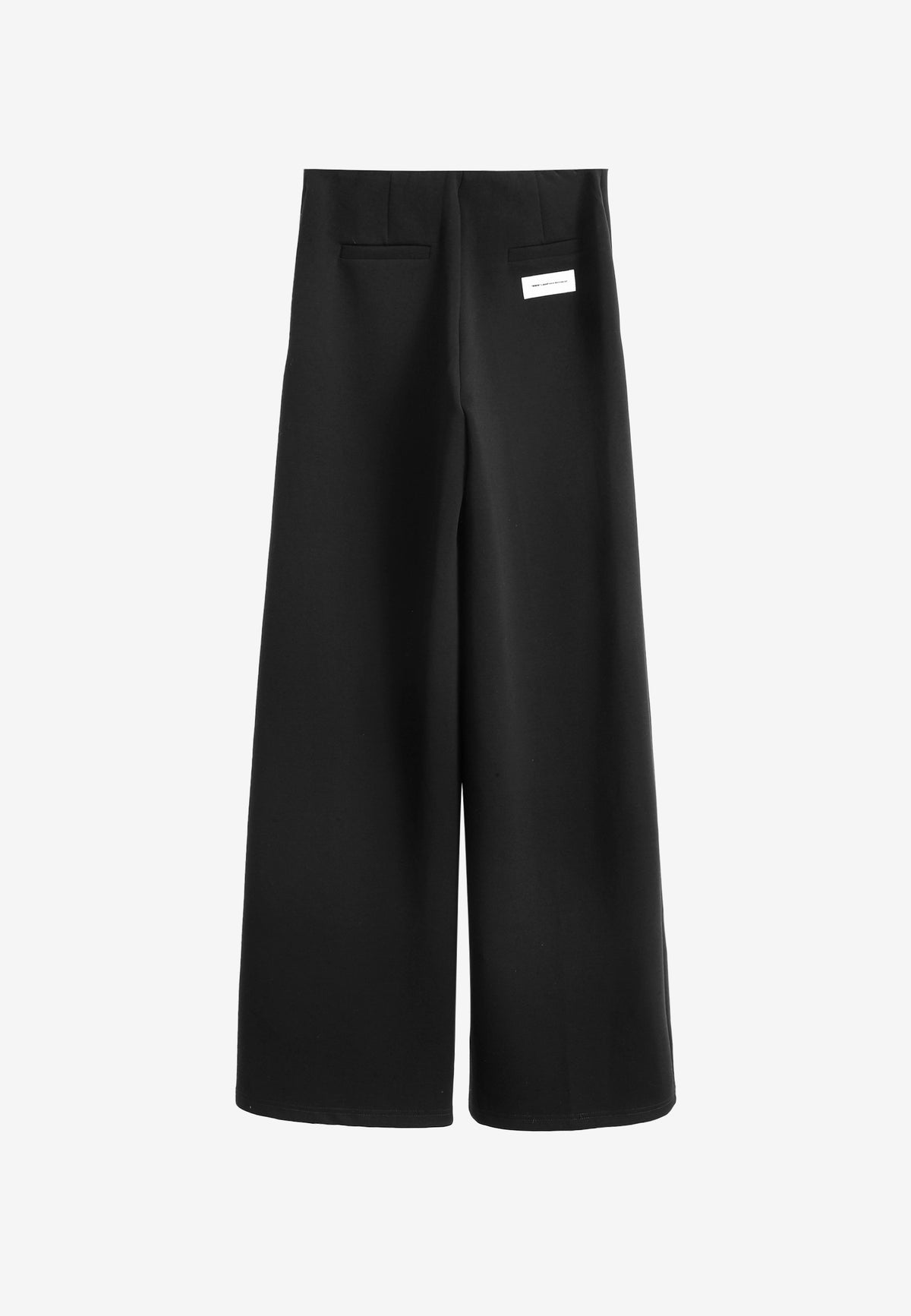 Pantalón palazzo de mujer de pierna ancha con efecto faja y tachuelas laterales | MWM [PS_COLORS:BLACK]