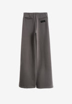 Pantalón palazzo de mujer de pierna ancha con efecto faja y tachuelas laterales | MWM [PS_COLORS:GREY]