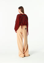 Pantalón palazzo de mujer de pierna ancha con efecto faja | MWM [PS_COLORS:BEIGE]