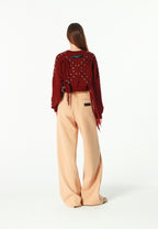 Pantalón palazzo de mujer de pierna ancha con efecto faja | MWM [PS_COLORS:BEIGE]
