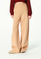 Pantalón palazzo de mujer de pierna ancha con efecto faja | MWM [PS_COLORS:BEIGE]