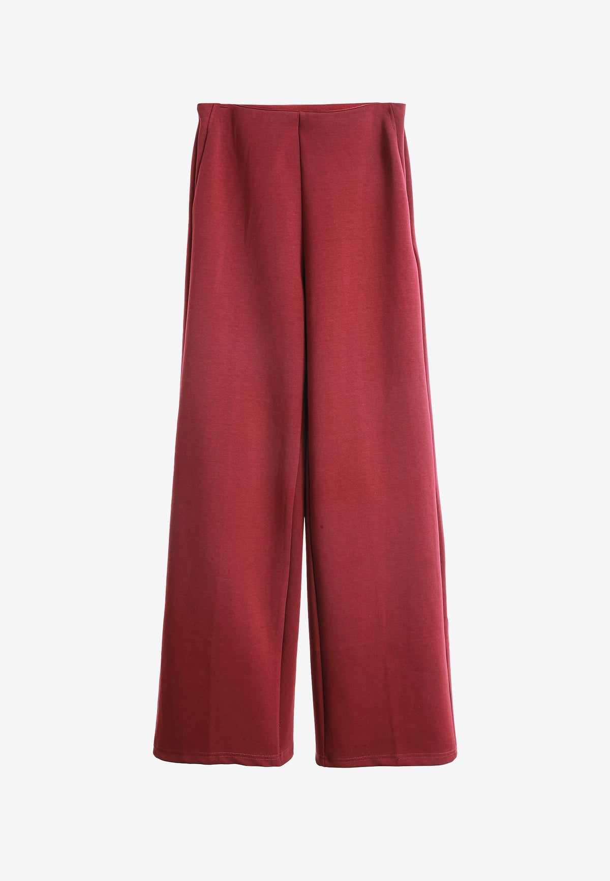 Pantalón palazzo de mujer de pierna ancha con efecto faja | MWM [PS_COLORS:BURGUNDY]