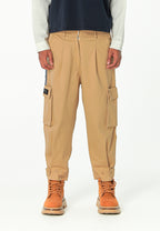 Pantalón cargo de corte relajado con doble cintura y bolsillos laterales | MWM [PS_COLORS:BEIGE]