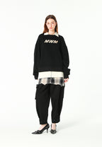 Pantalón cargo de corte relajado con doble cintura y bolsillos laterales | MWM [PS_COLORS:BLACK]