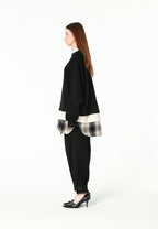 Pantalón cargo de corte relajado con doble cintura y bolsillos laterales | MWM [PS_COLORS:BLACK]