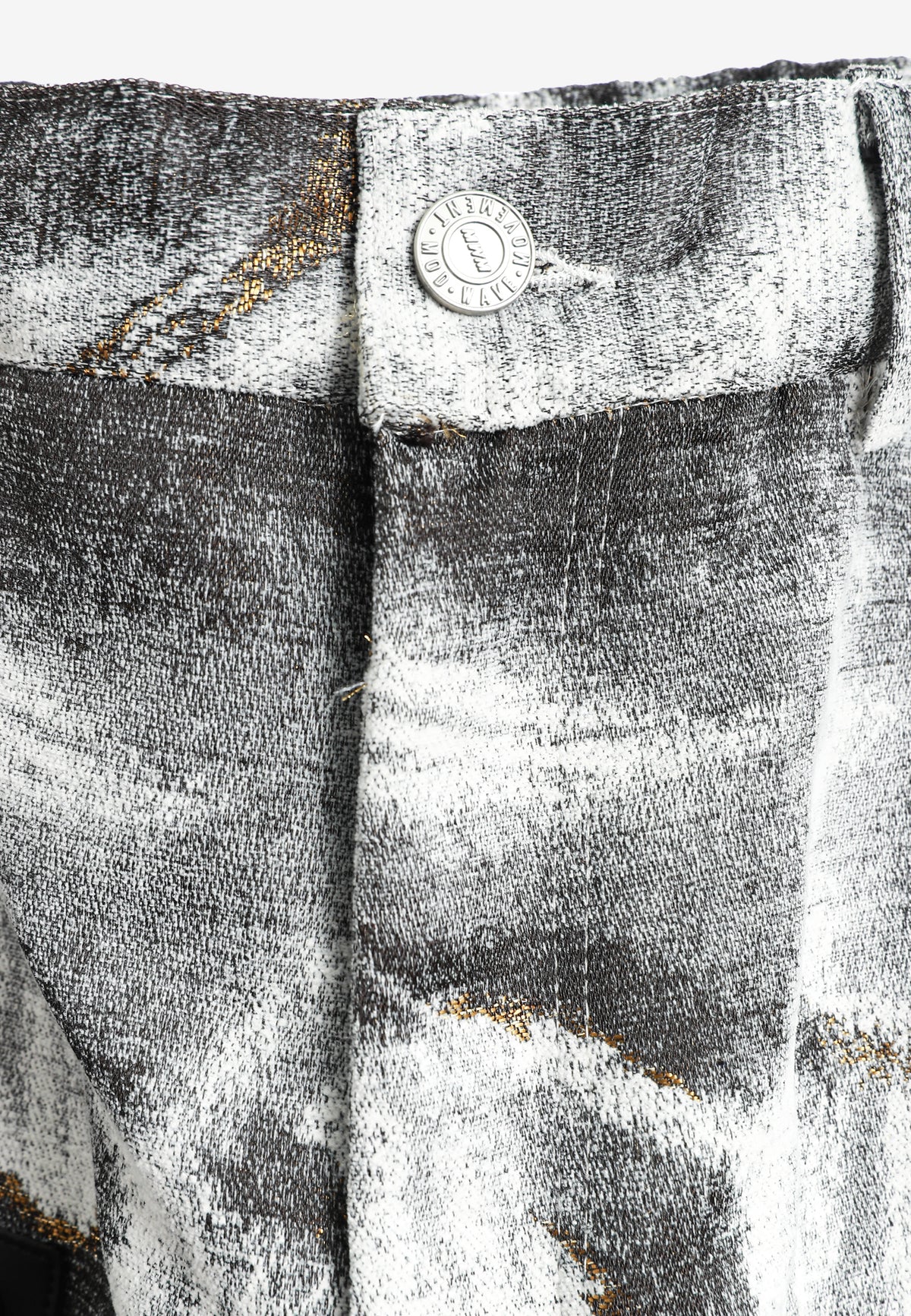 Pantalón de corte recto y relajado en jacquard de chenilla con brillo | MWM [PS_COLORS:GREY]